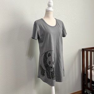 Mid Length Dress Short Sleeve Panda Mandala Size L